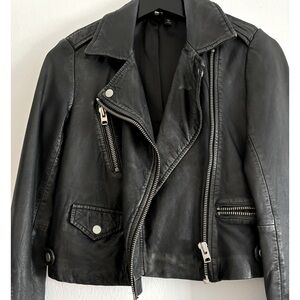 Topshop SZ,S Leather Black Moto Jacket